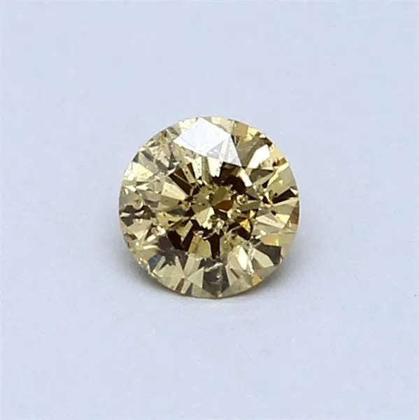 0.34ct Round Natural Diamond (Colour Fancy Deep Yellow, Clarity I1, Cut EX, IGI Certified)