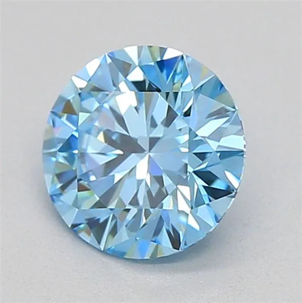 0.50ct Round Lab Grown Diamond (Colour Fancy Vivid Blue, Clarity VVS2, Cut ID, IGI Certified)