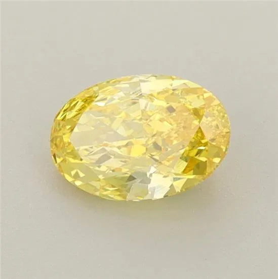 0.70ct Oval Lab Grown Diamond (Colour Fancy Vivid Yellow, Clarity VVS2, IGI Certified)