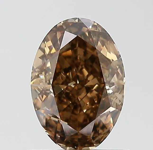 0.73ct Oval Natural Diamond (Colour Fancy Dark Orangey Brown, Clarity VS2, GIA Certified)