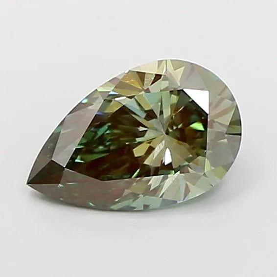 0.89ct Pear Lab Grown Diamond (Colour Fancy Vivid Green, Clarity VS2, IGI Certified)