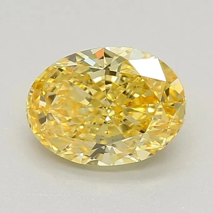 0.91ct Oval Lab Grown Diamond (Colour Fancy Vivid Yellow, Clarity VVS2, IGI Certified)
