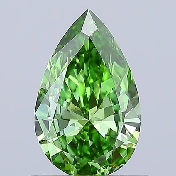 0.71 Carat Pear Cut Fancy Green