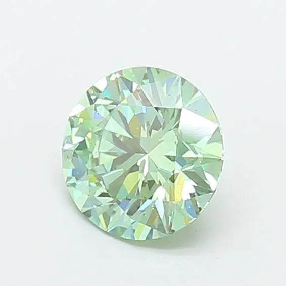 1.08ct Round Lab Grown Diamond (Colour Fancy Vivid Green, Clarity VS2, Cut ID, IGI Certified)