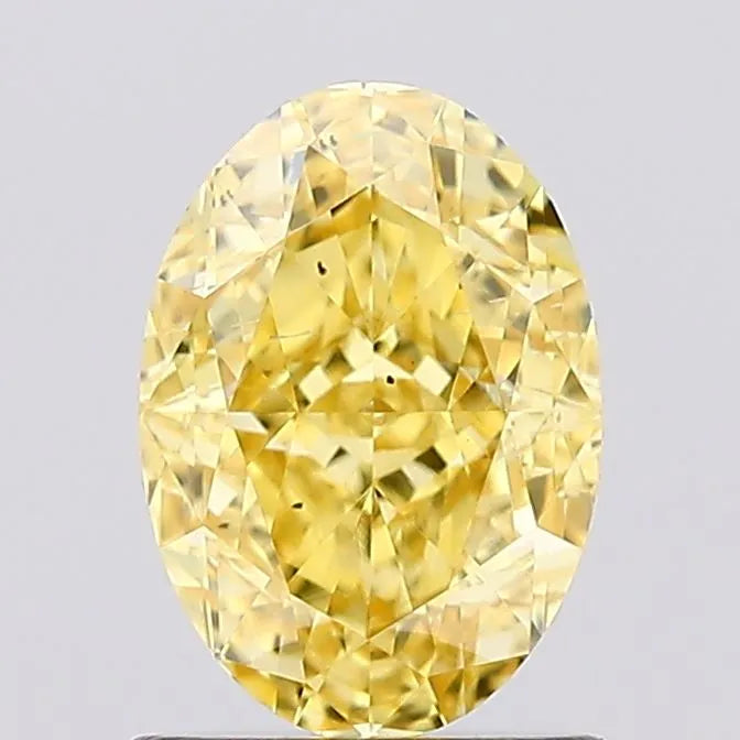 1.21ct Oval Lab Grown Diamond (Colour Fancy Vivid Yellow, Clarity SI1, IGI Certified)