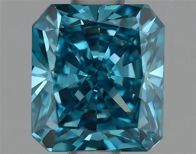1.32ct Radiant Natural Diamond (Colour Fancy Vivid Green Blue, Clarity VVS2, HRD Certified)