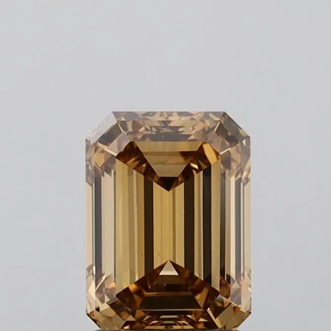 1.47ct Emerald Lab Grown Diamond (Colour Fancy Brown, Clarity VS1, IGI Certified)