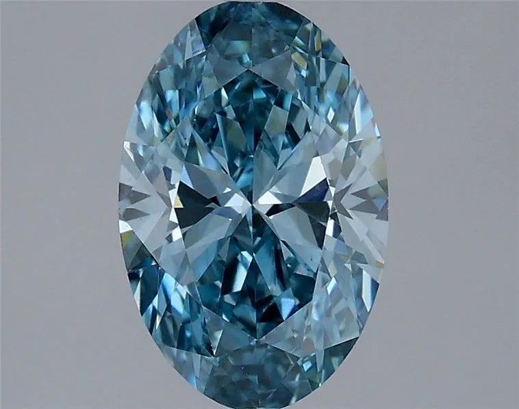 1.52ct Oval Lab Grown Diamond (Colour Fancy Vivid Blue, Clarity VS1, IGI Certified)