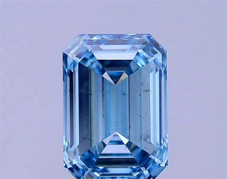 1.54ct Emerald Lab Grown Diamond (Colour Fancy Vivid Blue, Clarity VS1, Cut EX, Uncertified)