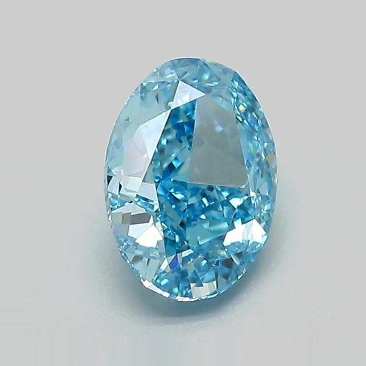 1.60ct Oval Lab Grown Diamond (Colour Fancy Vivid Blue, Clarity VVS2, IGI Certified)