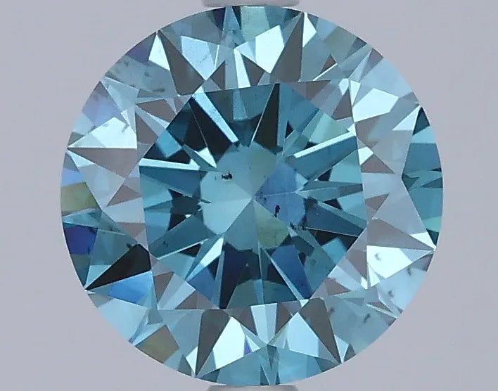 2.00ct Round Lab Grown Diamond (Colour Fancy Vivid Blue, Clarity SI1, Cut EX, IGI Certified)