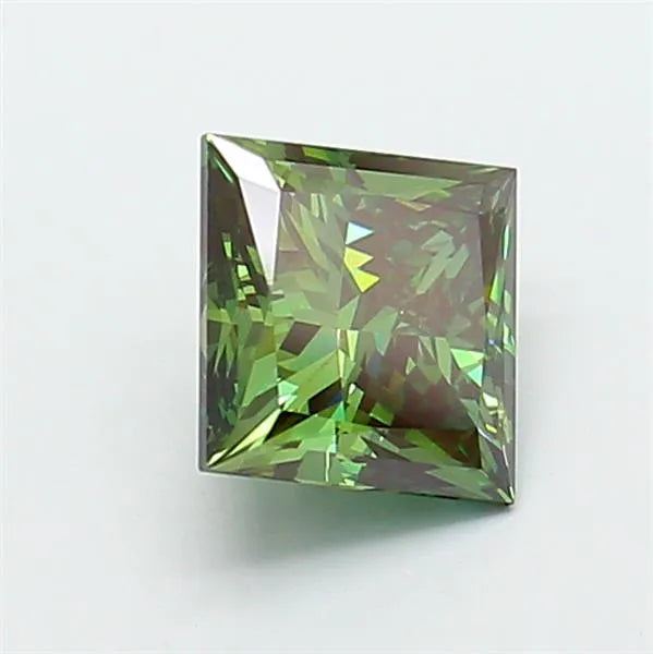 2.10ct Princess Lab Grown Diamond (Colour Fancy Vivid Green, Clarity VVS1, IGI Certified)