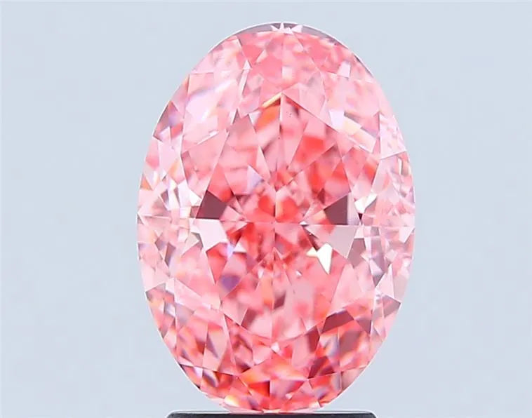 3.88ct Oval Lab Grown Diamond (Colour Fancy Vivid Pink, Clarity VS1, IGI Certified)
