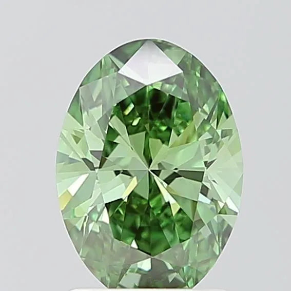 1.50ct Oval Lab Grown Diamond (Colour Fancy Vivid Green, Clarity VVS2, IGI Certified)