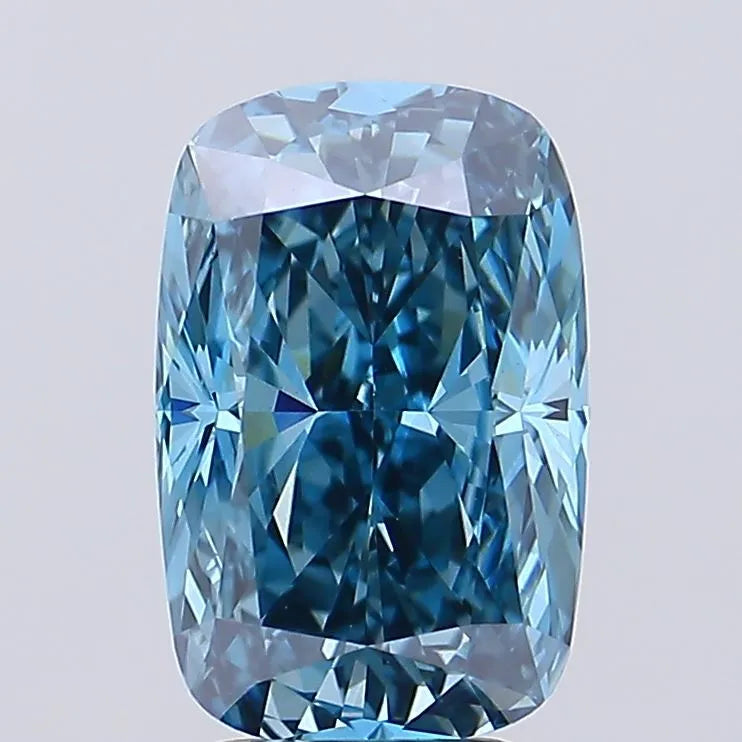 3.70ct Cushion modified Lab Grown Diamond (Colour Fancy Vivid Blue, Clarity VS2, IGI Certified)