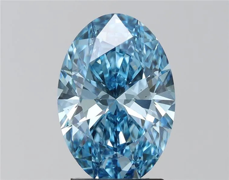 3.01ct Oval Lab Grown Diamond (Colour Fancy Blue, Clarity VS1, Cut GD, IGI Certified)