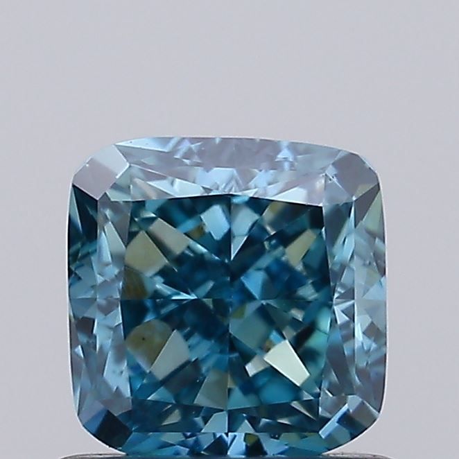 0.80 Carat Cushion Cut Fancy Blue