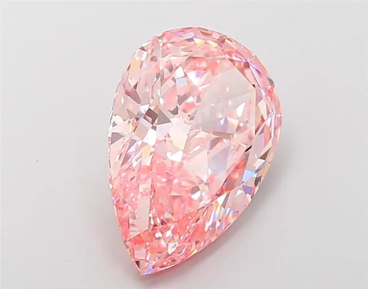 6.46ct Pear Lab Grown Diamond (Colour Fancy Vivid Pink, Clarity VS1, IGI Certified)