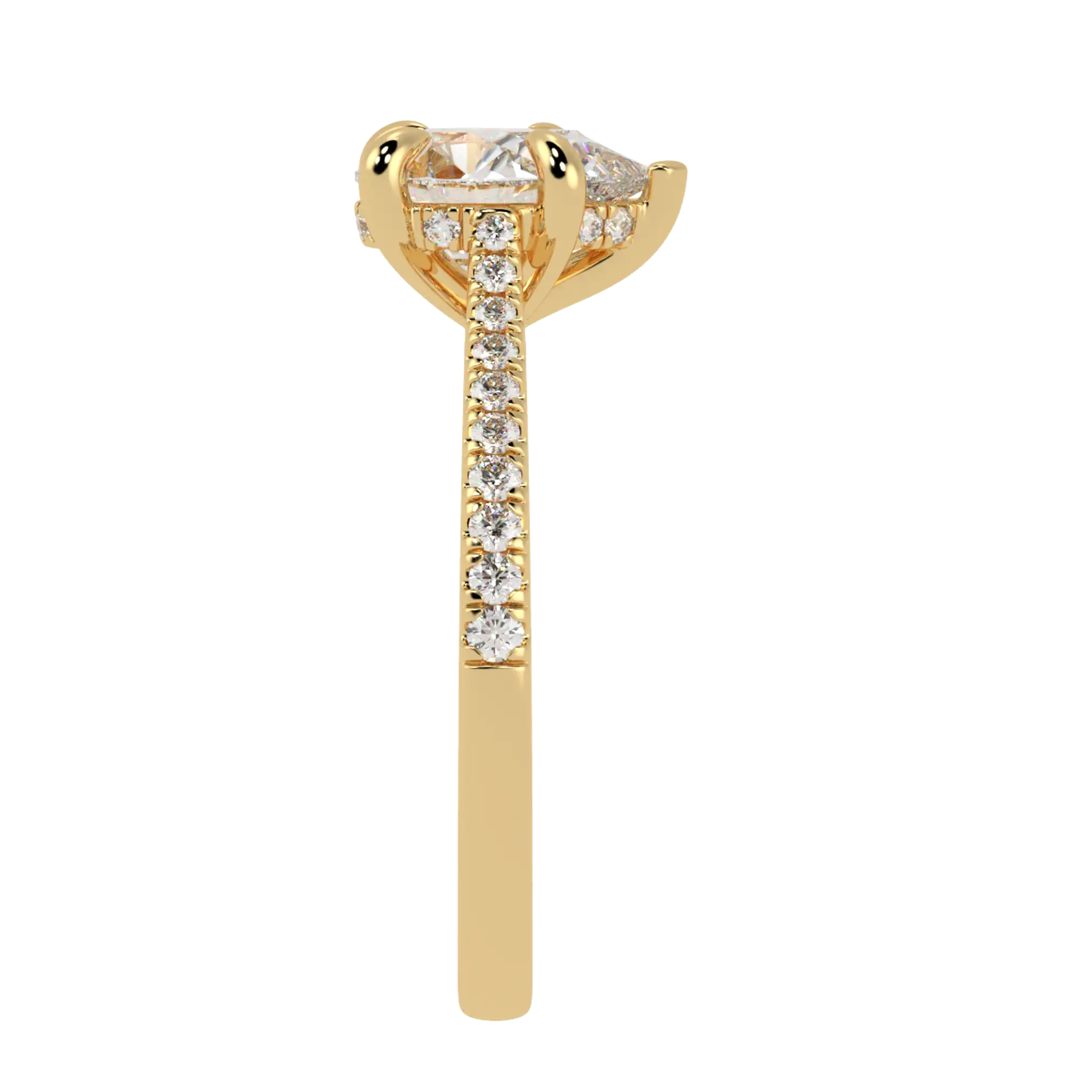 Arya 18K Yellow Gold Accent Engagement Ring | Pear Shape