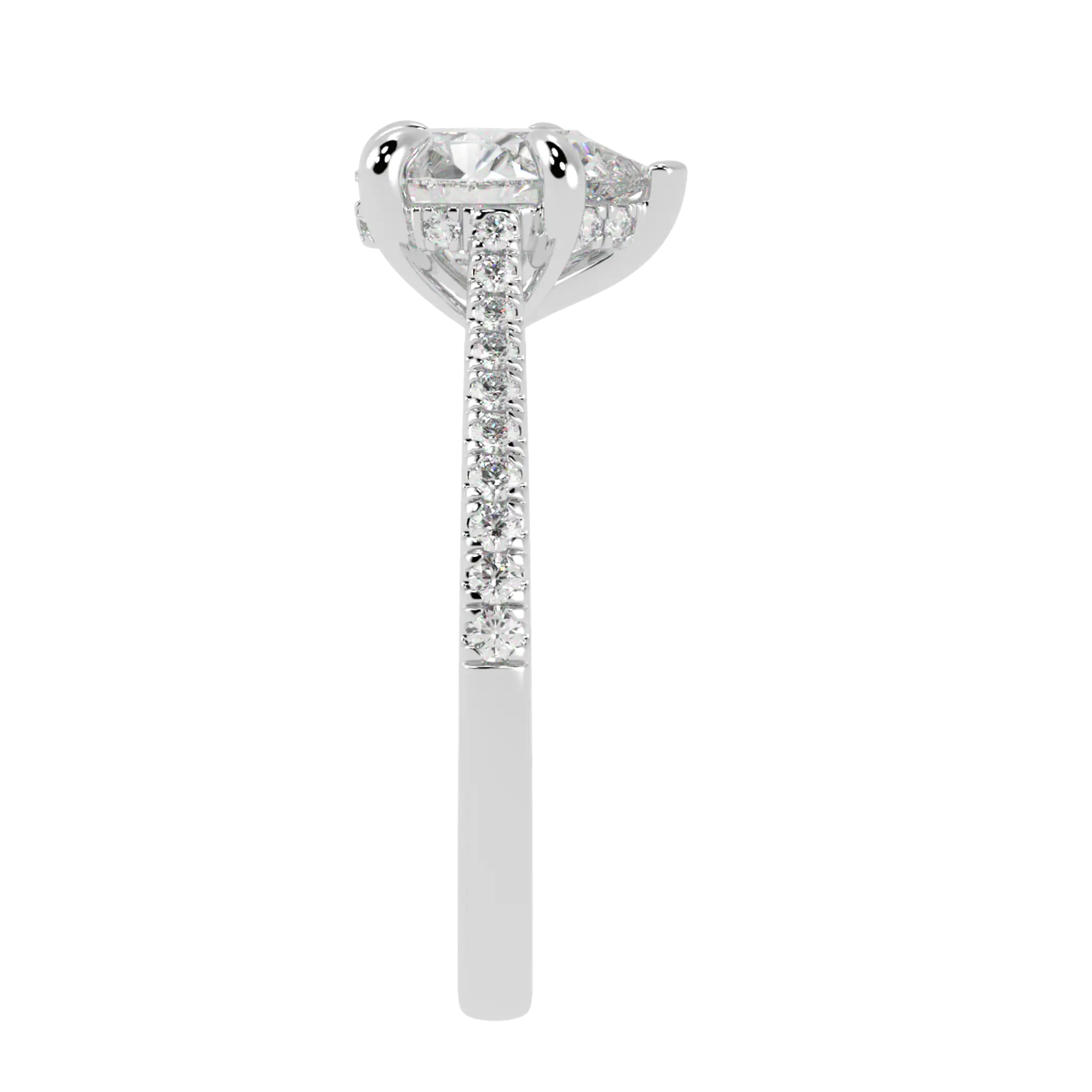 Arya 18K White Gold Accent Engagement Ring | Pear Shape