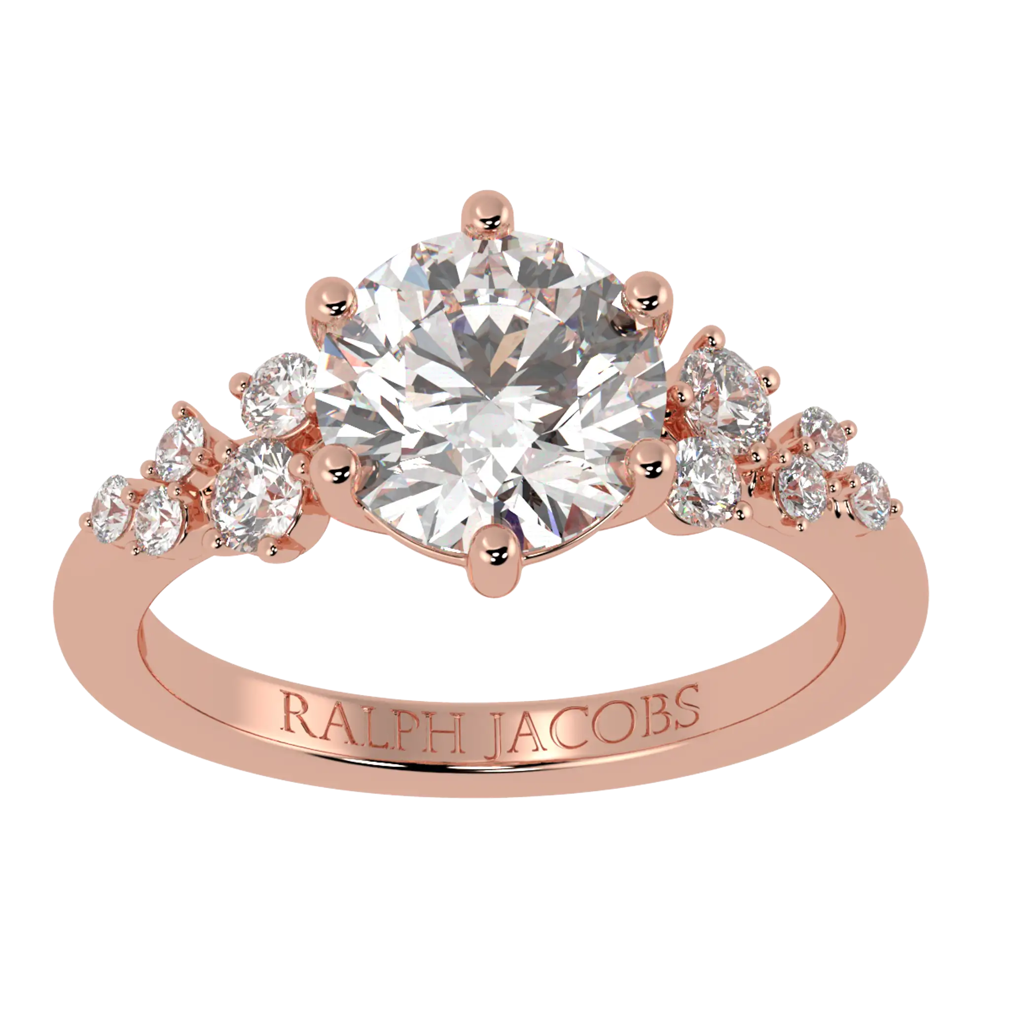 Aimee 14K Rose Gold Accent Stone Engagement Ring