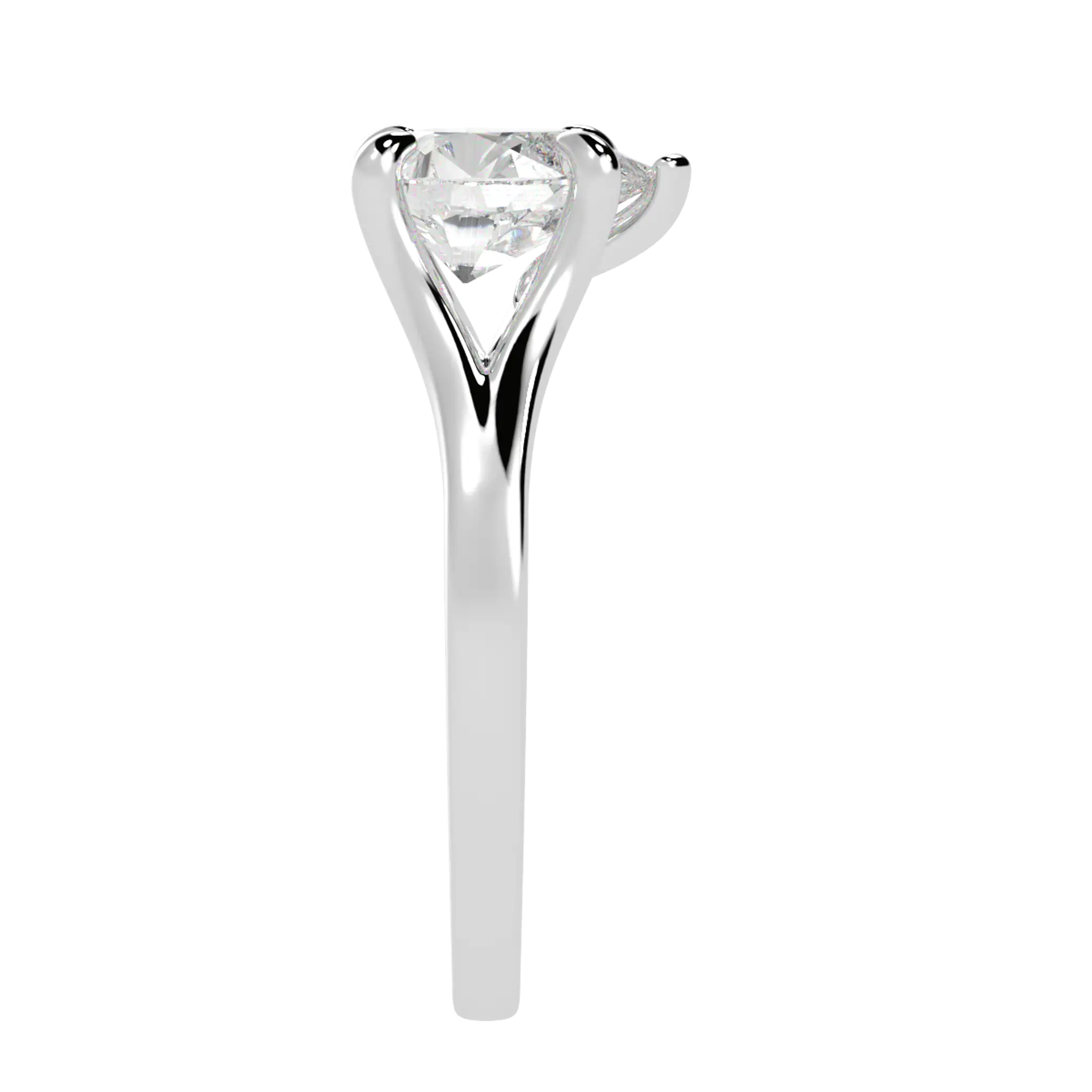 Poppy 18K White Gold Solitaire Engagement Ring | Pear Shape