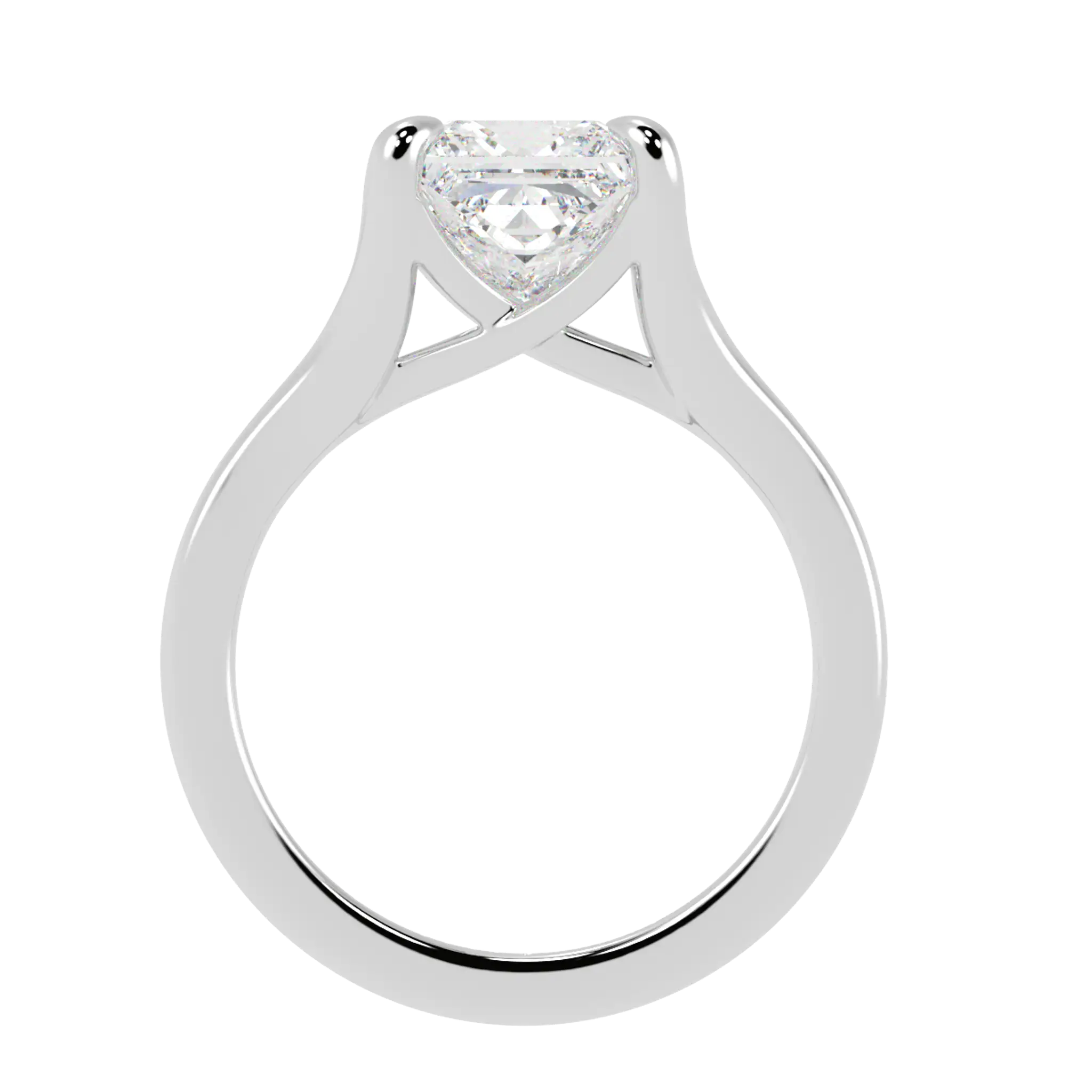 Poppy 9K White Gold Solitaire Engagement Ring | Princess Shape