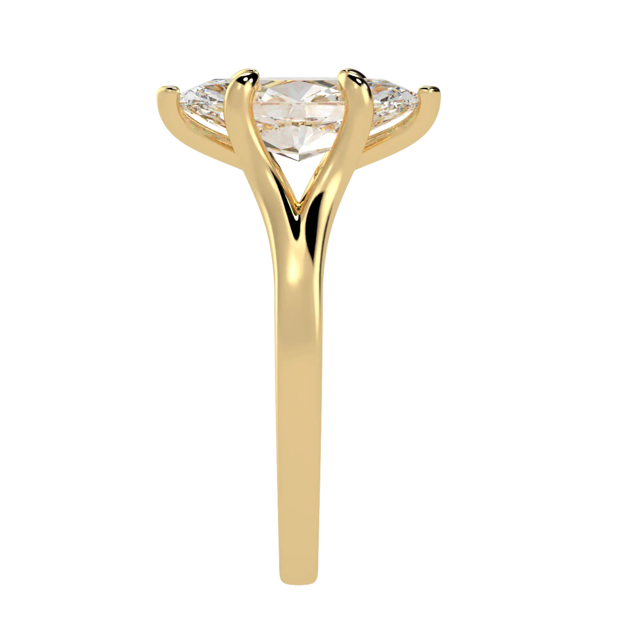 Poppy 9K Yellow Gold Solitaire Engagement Ring | Marquise Shape