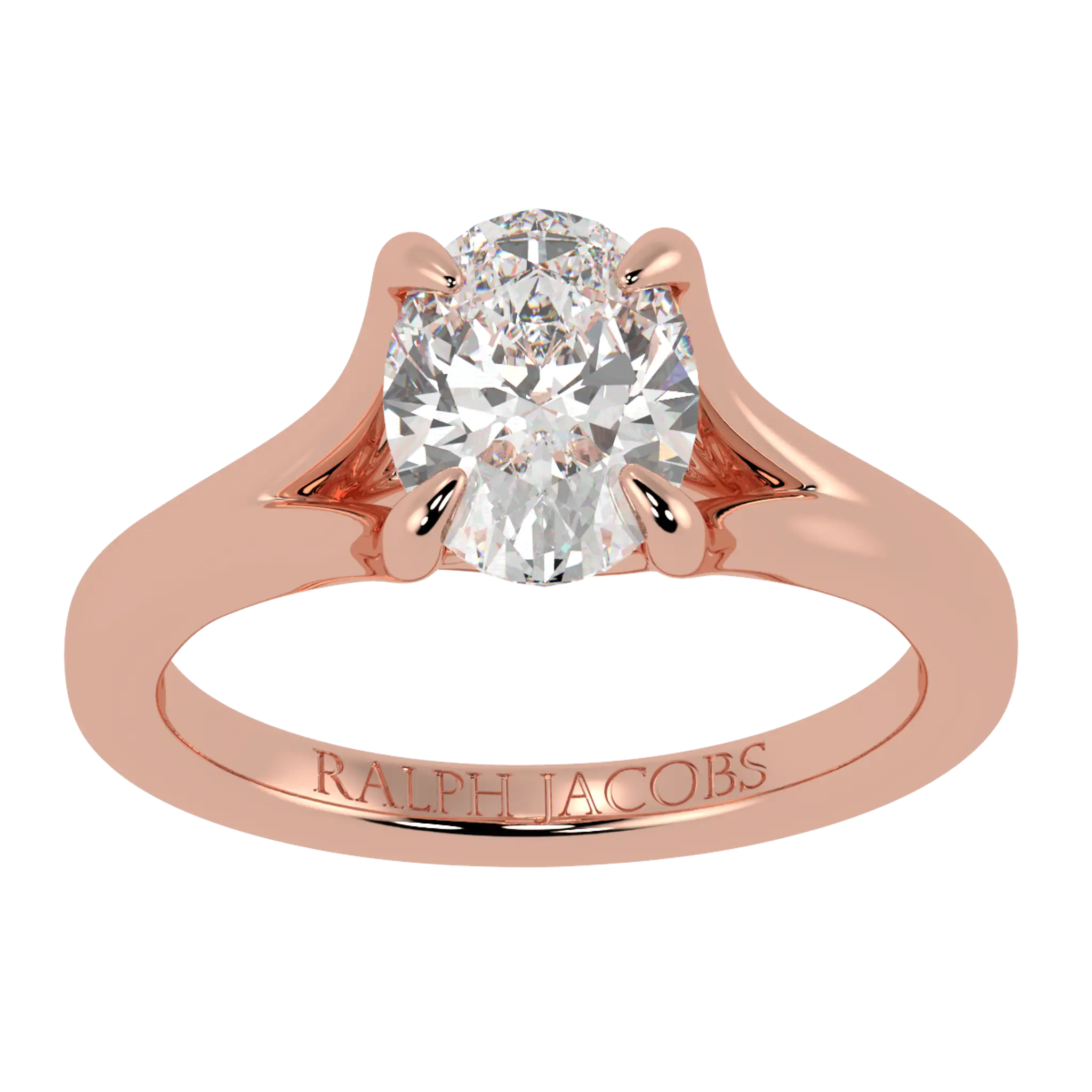 Poppy 14K Rose Gold Solitaire Engagement Ring | Oval Shape