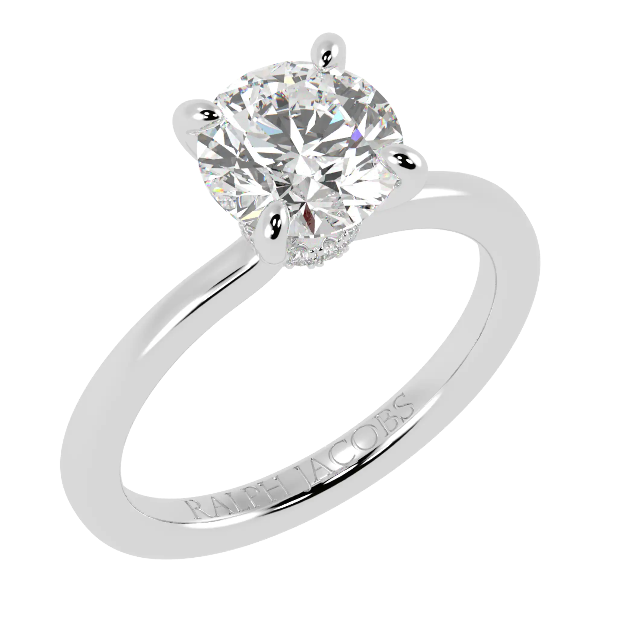 Raylee Platinum Hidden Halo Engagement Ring