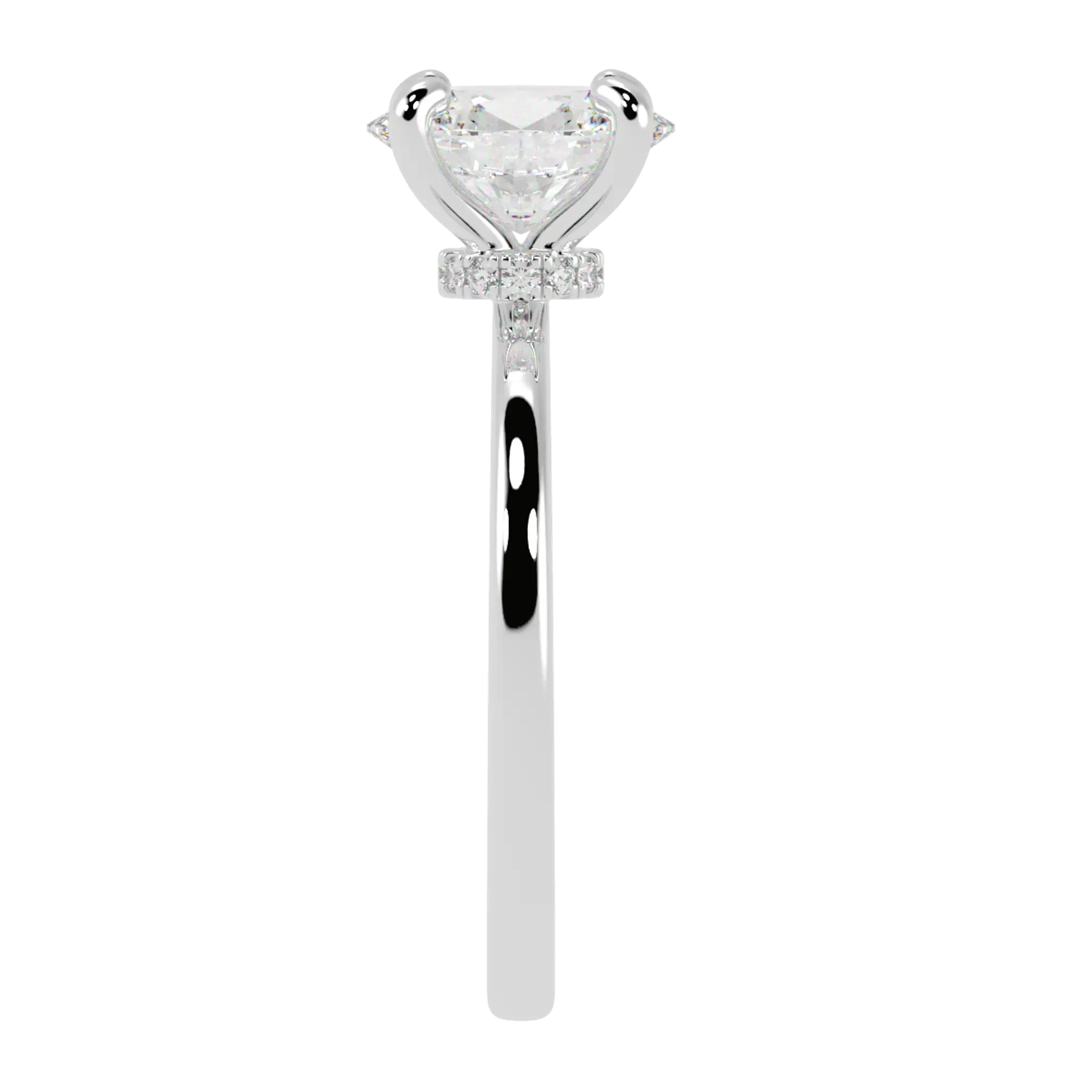 Raylee Platinum Hidden Halo Engagement Ring | Oval Shape