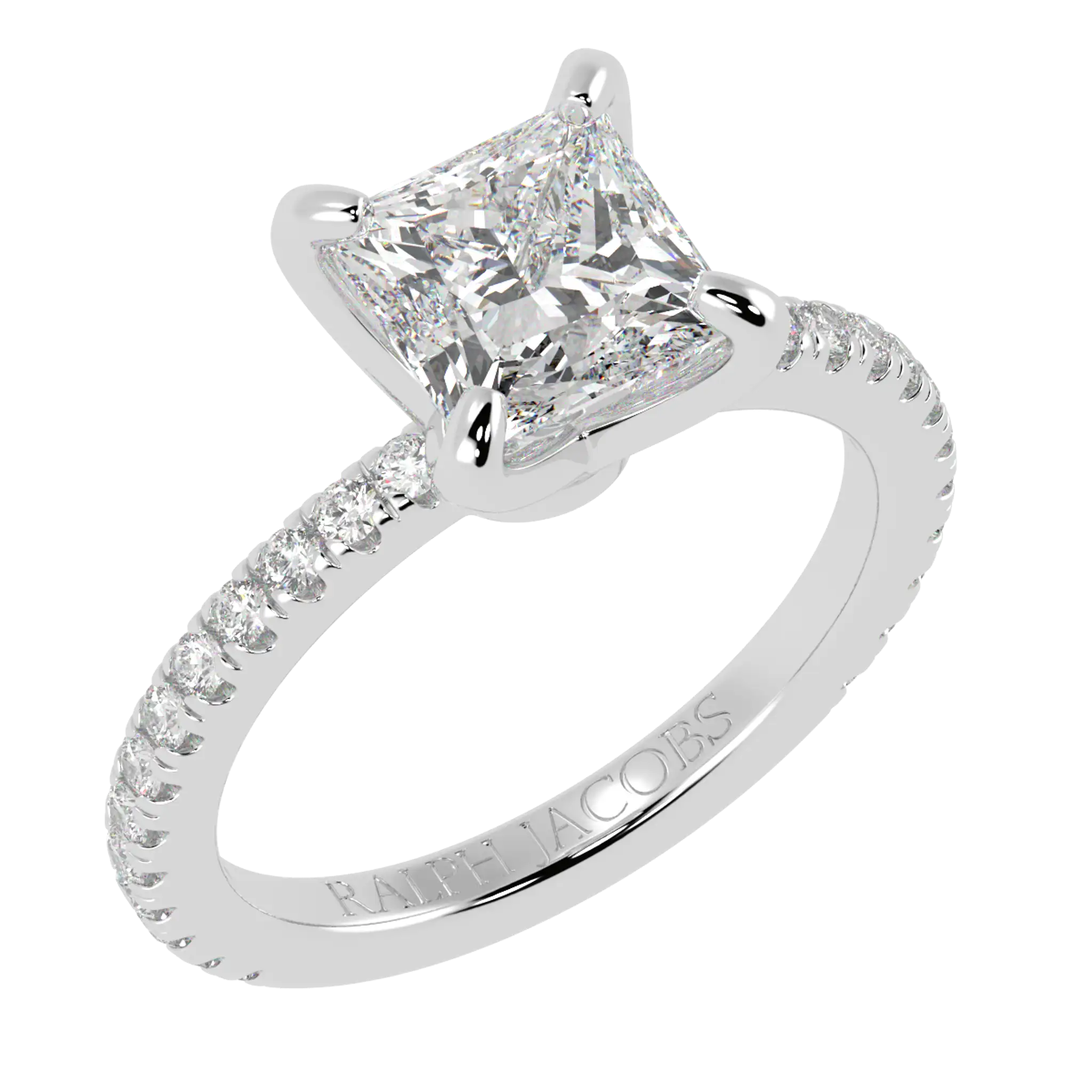 Betty Platinum Accent Engagement Ring | Princess Shape
