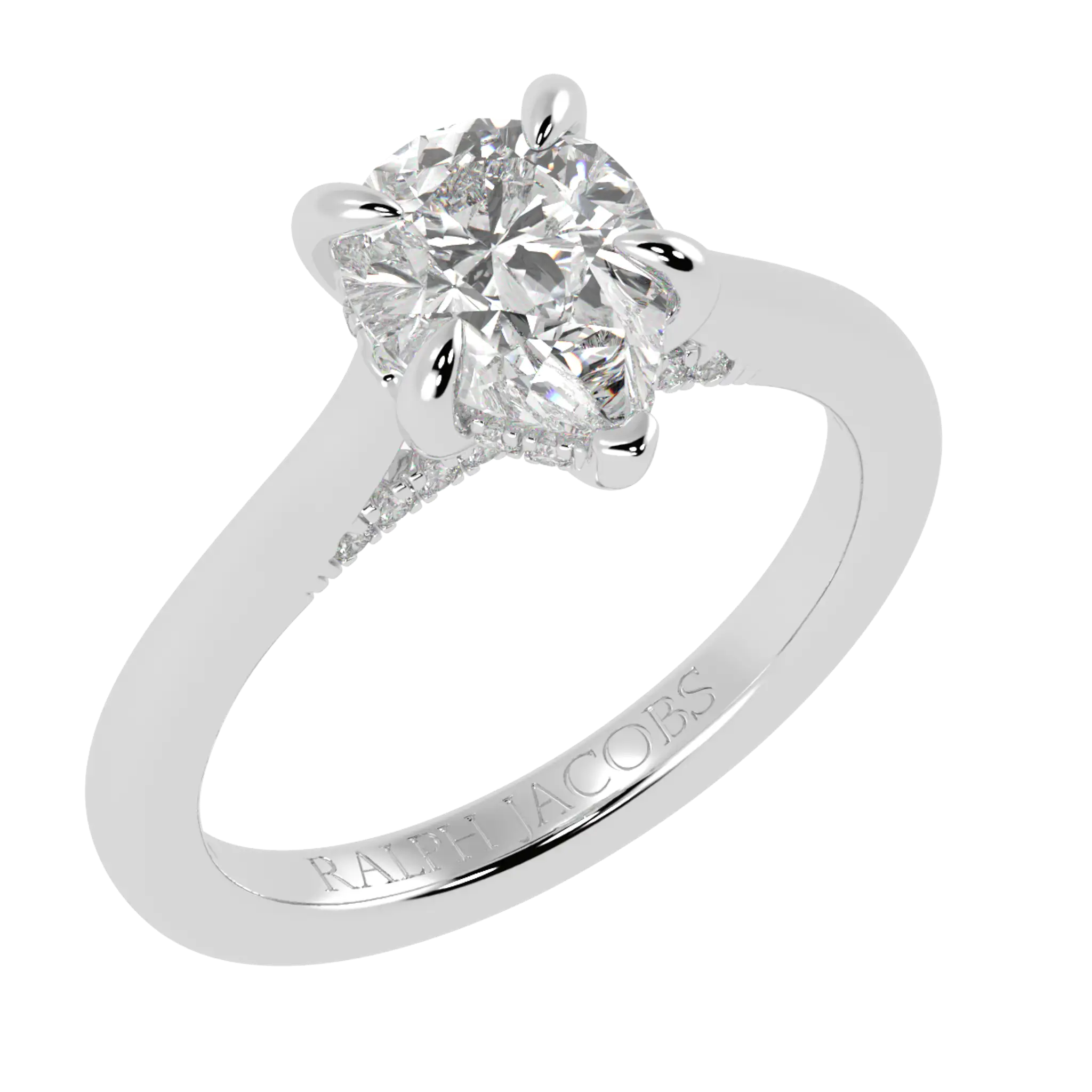 Arya 9K White Gold Hidden Halo Engagement Ring | Pear Shape