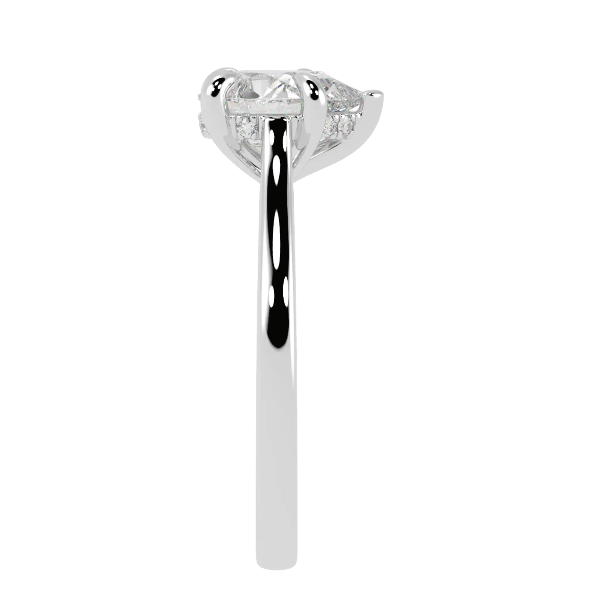 Arya 9K White Gold Hidden Halo Engagement Ring | Pear Shape