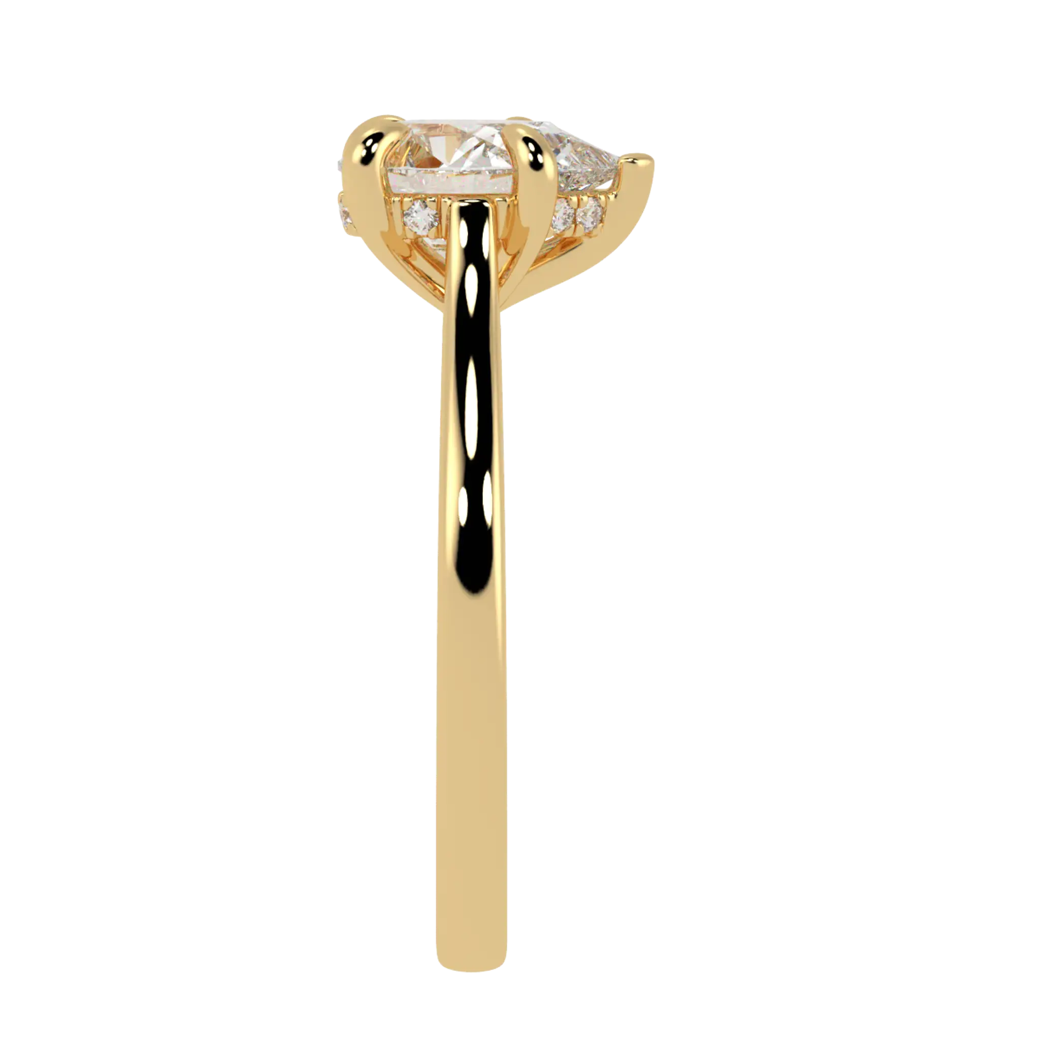 Arya 9K Yellow Gold Hidden Halo Engagement Ring | Pear Shape