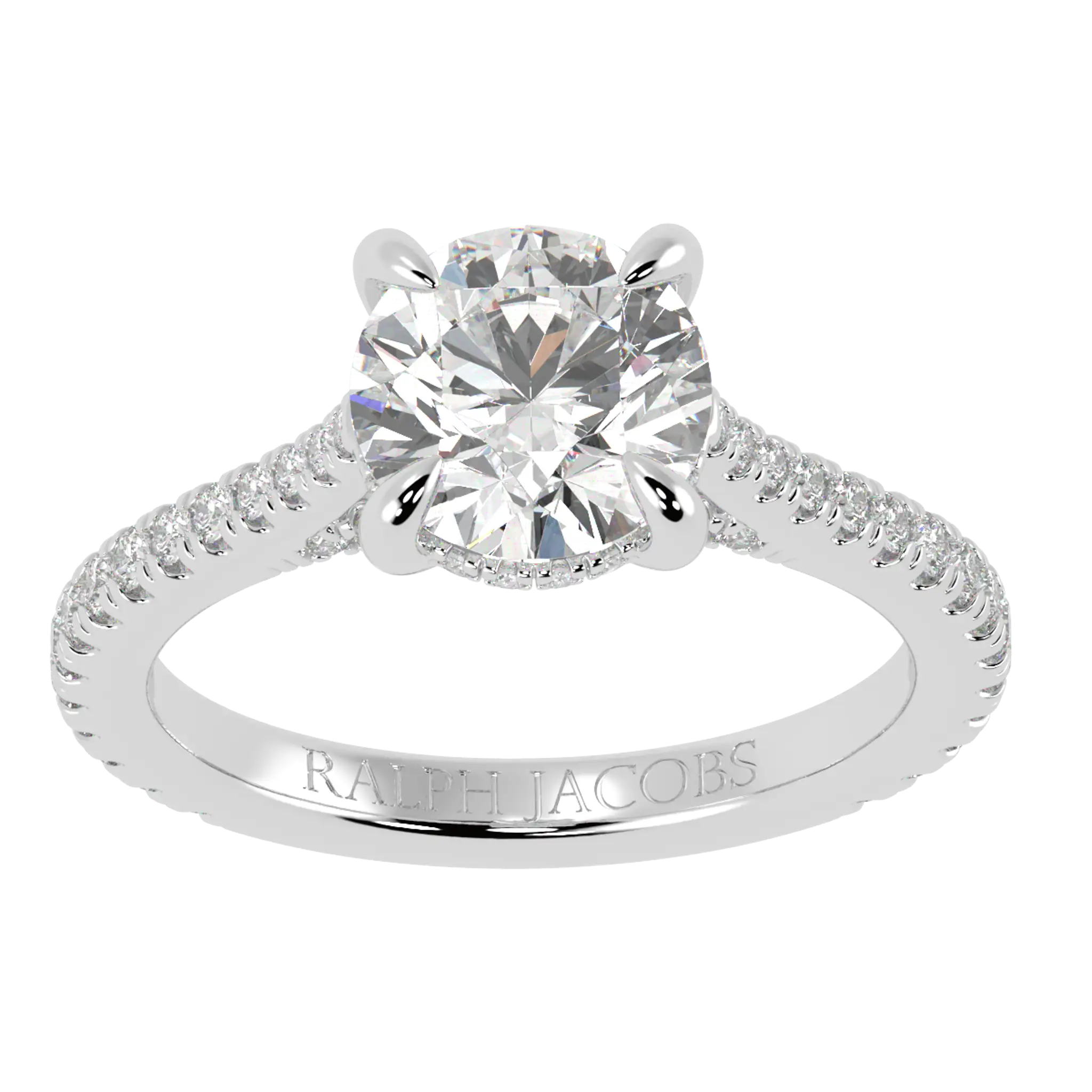 Arya 9K White Gold Accent Engagement Ring