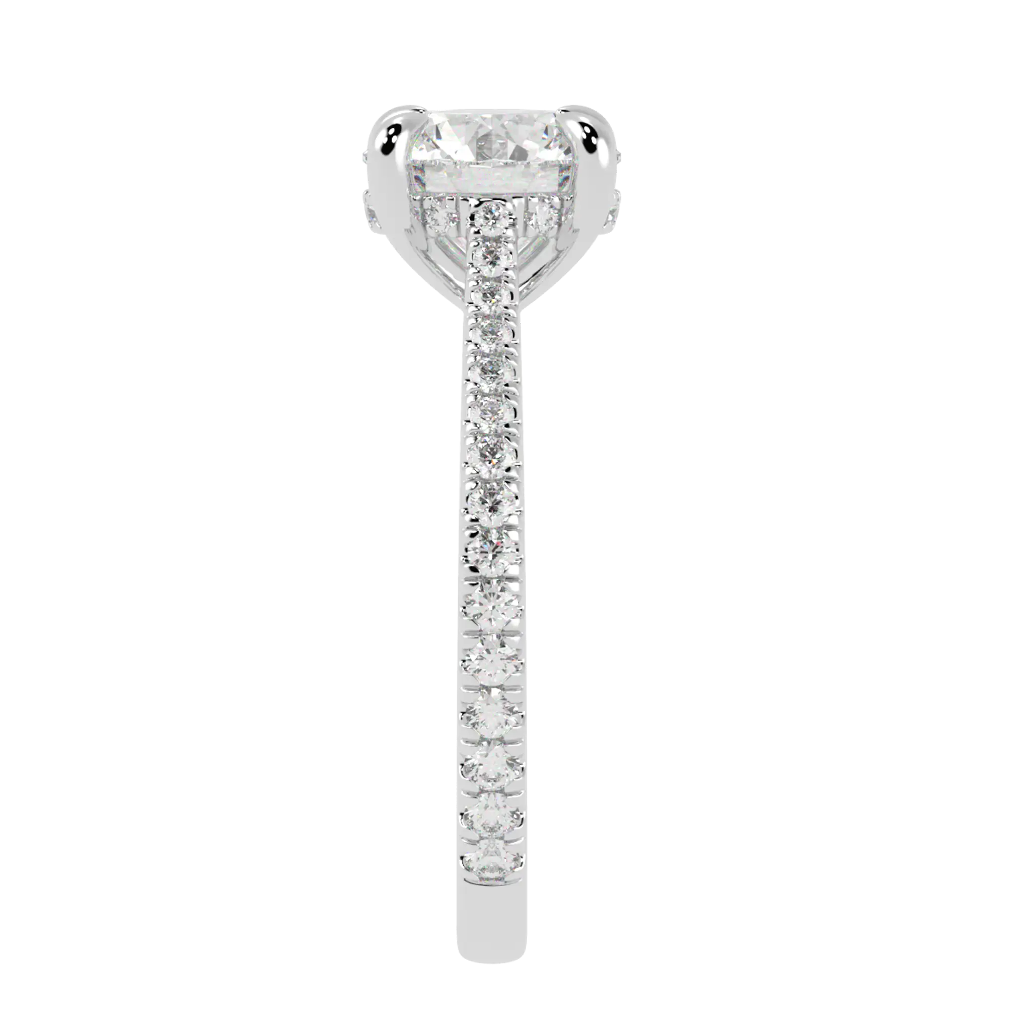 Arya 9K White Gold Accent Engagement Ring