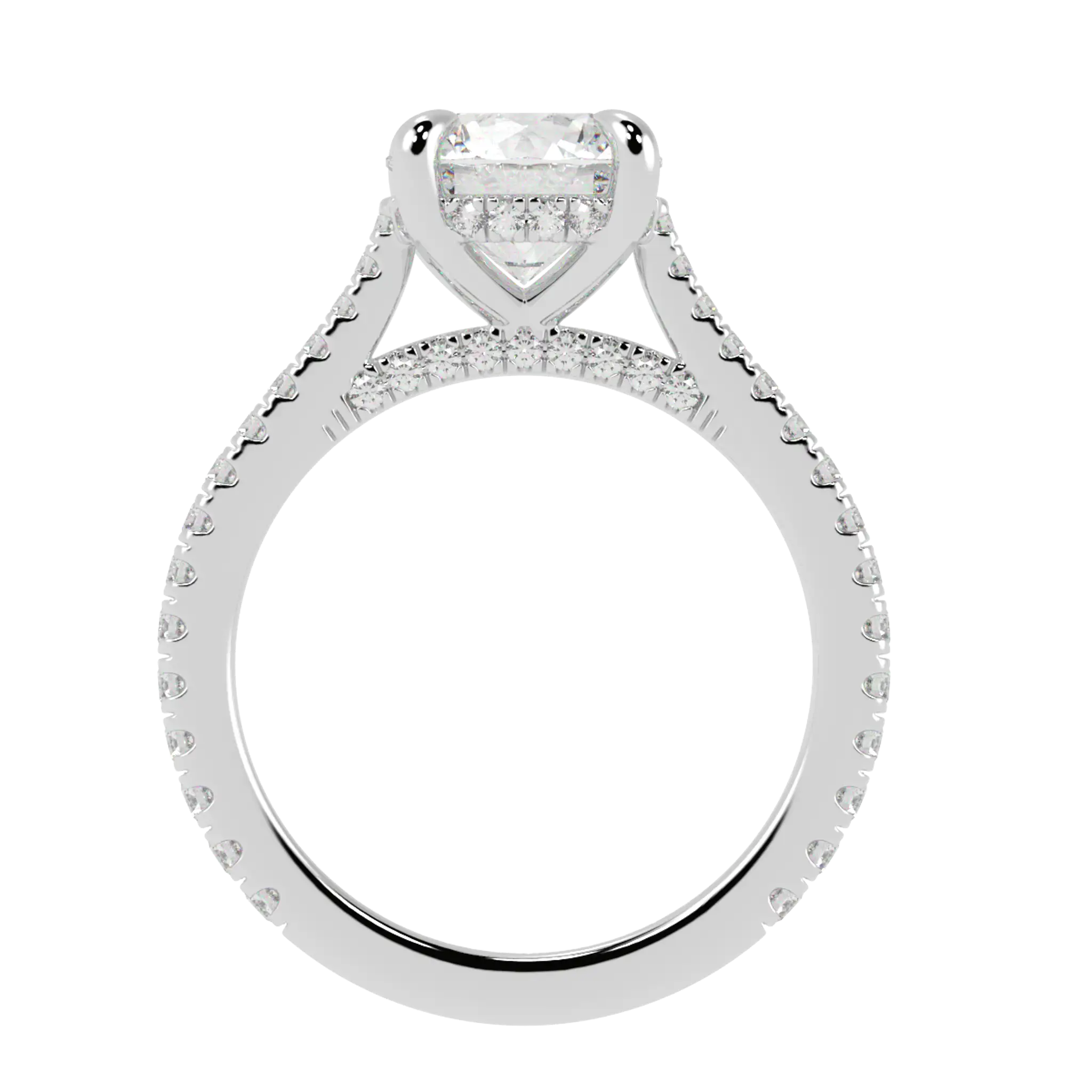 Arya 9K White Gold Accent Engagement Ring