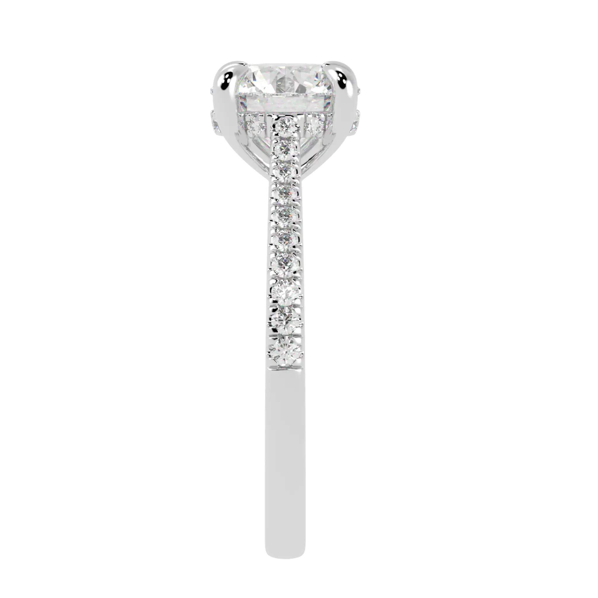 Arya 9K White Gold Accent Engagement Ring