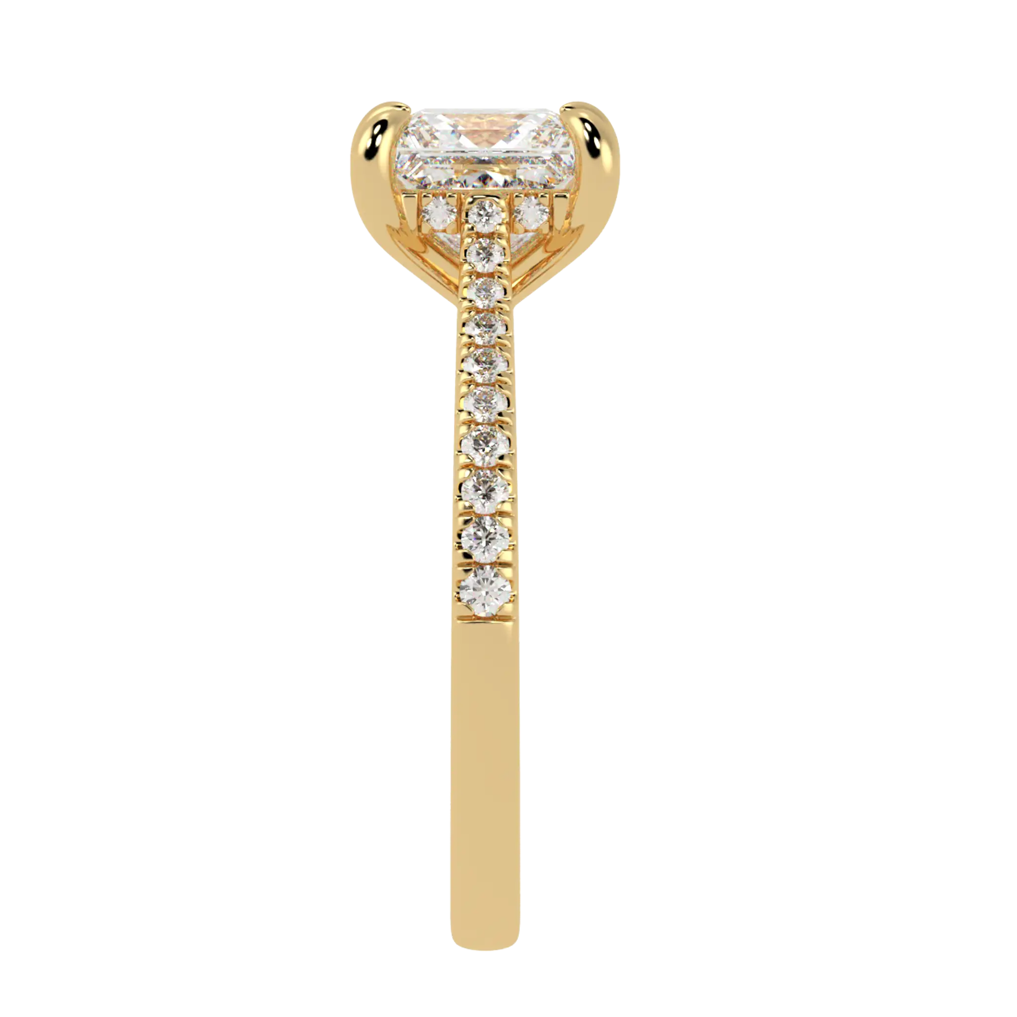 Arya 9K Yellow Gold Accent Engagement Ring | Princess Shape