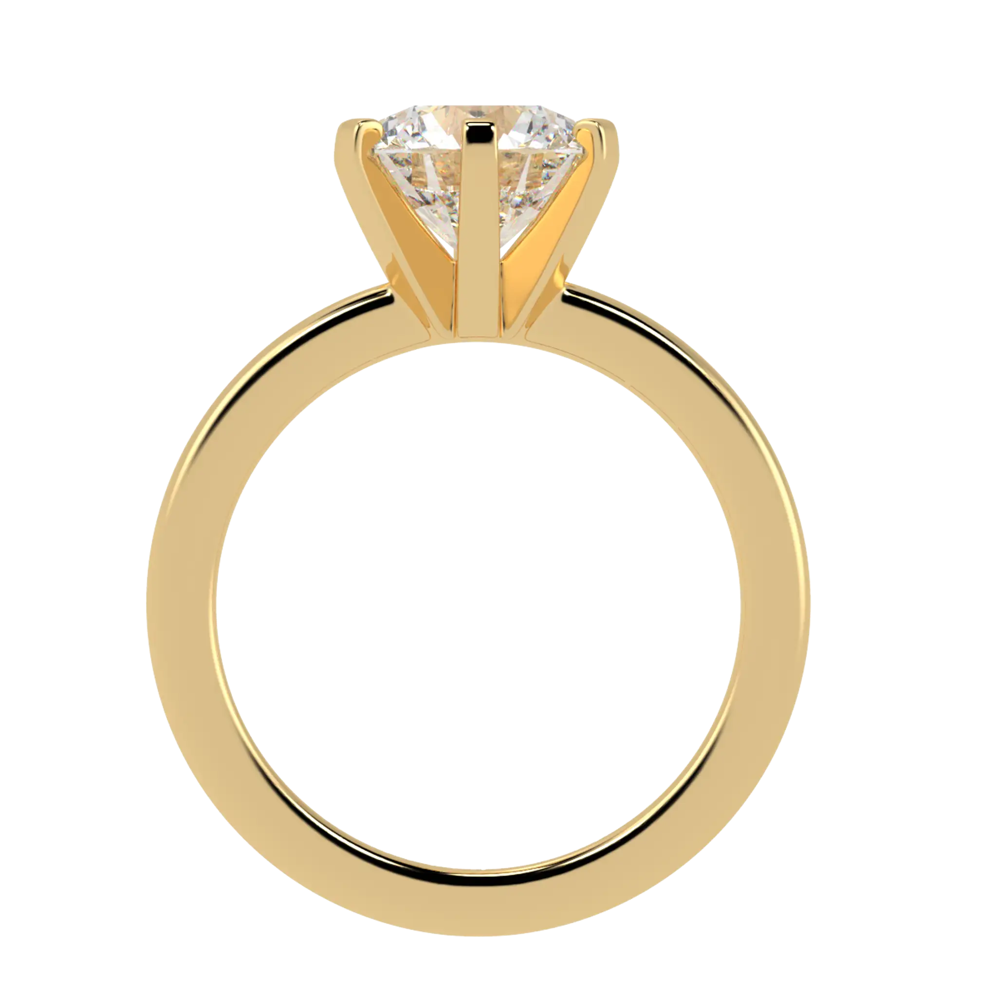 Nikki 18K Yellow Gold Solitaire Moissanite Engagement Rings