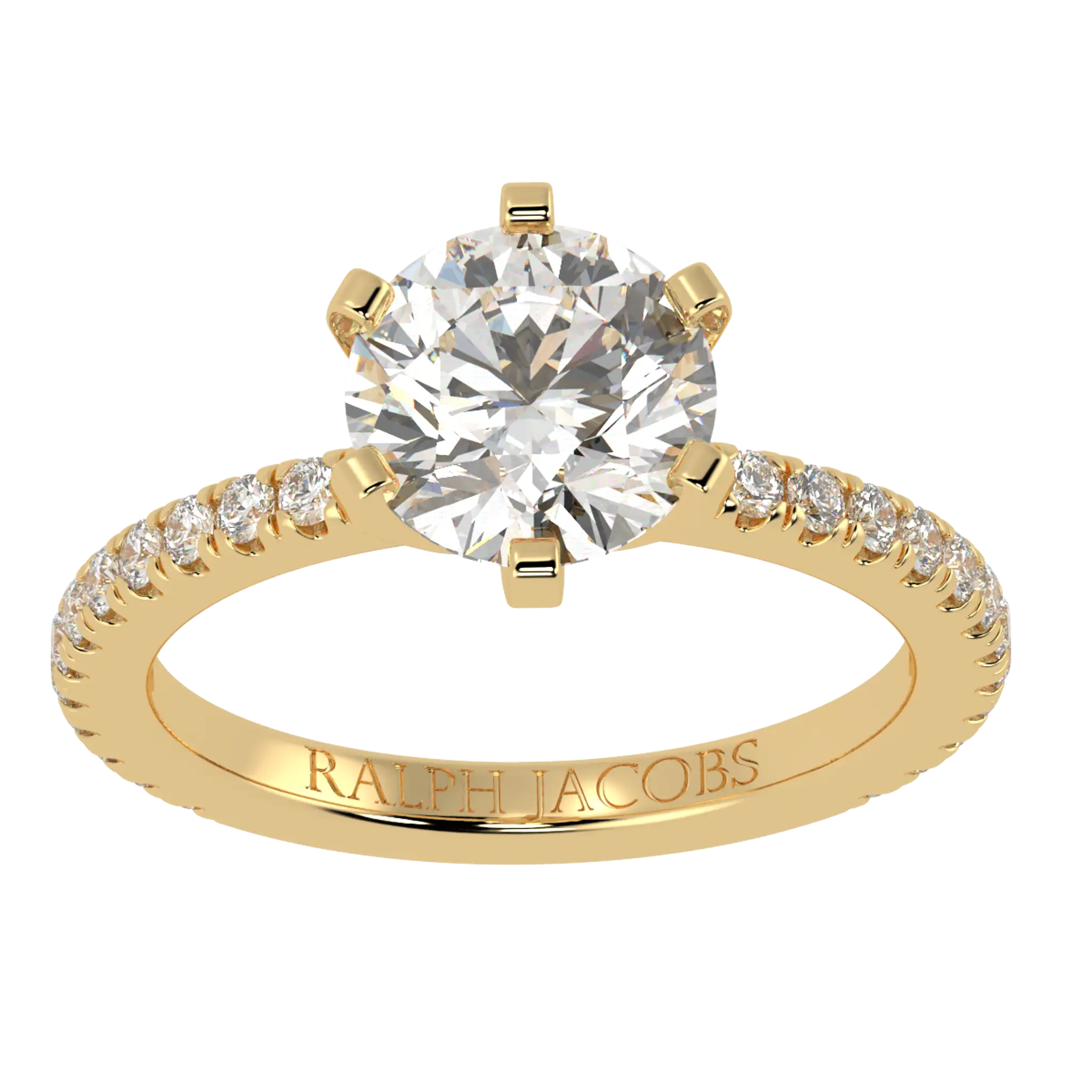 Nikki 9K Yellow Gold Accent Moissanite Engagement Rings