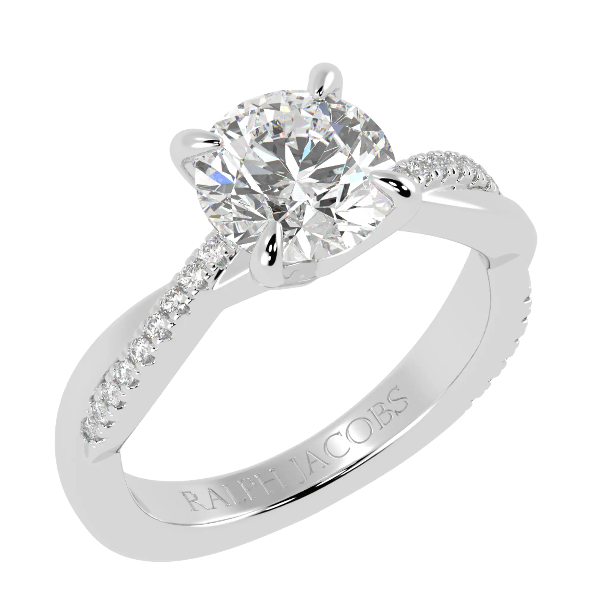 Jasmine 18K White Gold Accent Engagement Ring