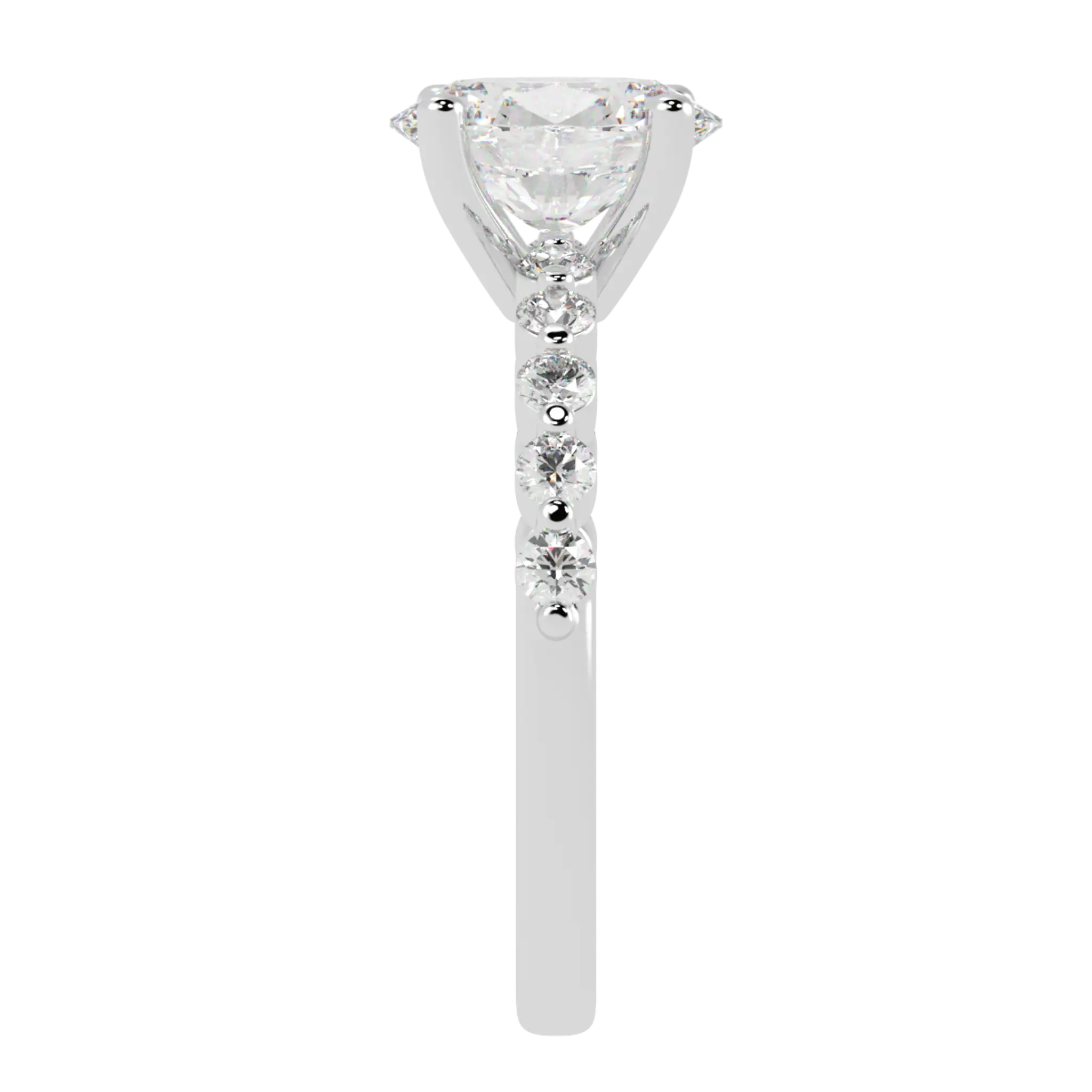 Victoria Platinum Accent Stone Engagement Ring | Oval Shape