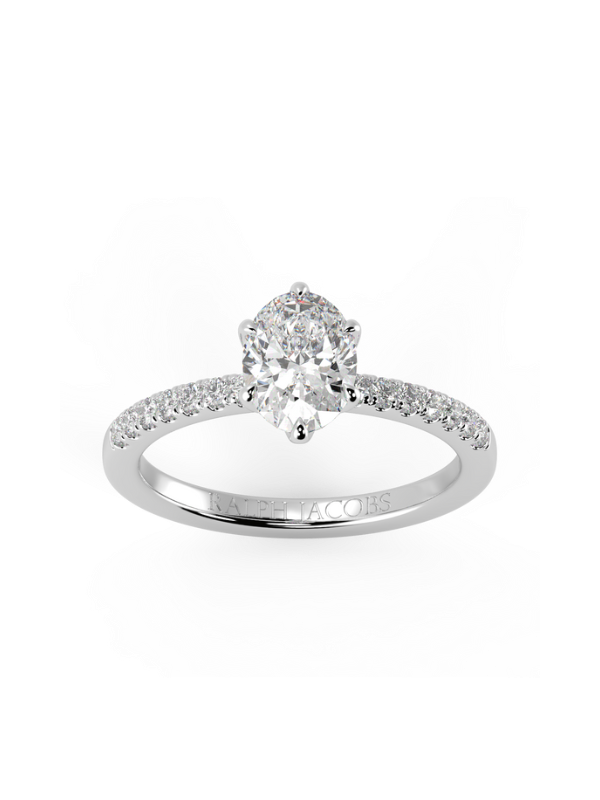 Lucy Oval Moissanite Engagement Ring
