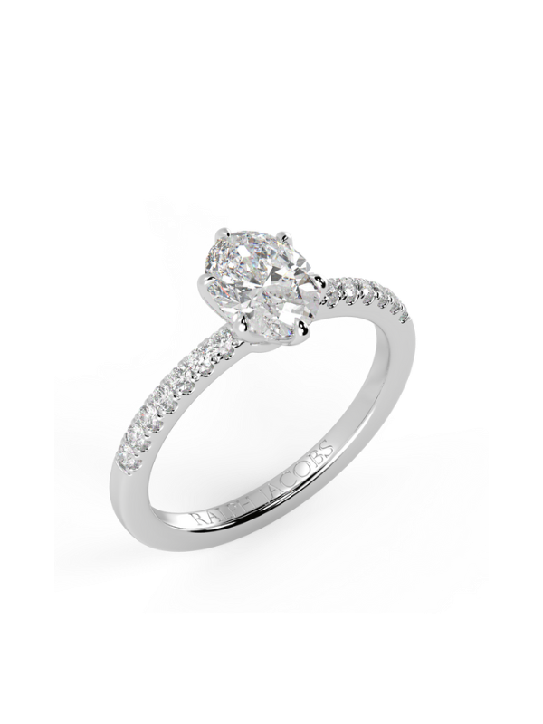 Lucy Oval Moissanite Engagement Ring