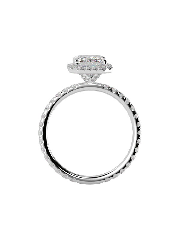Wanda Emerald Diamond Engagement Ring