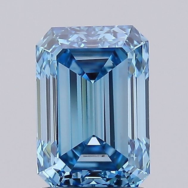 1.54 Carat Emerald Cut Fancy Blue