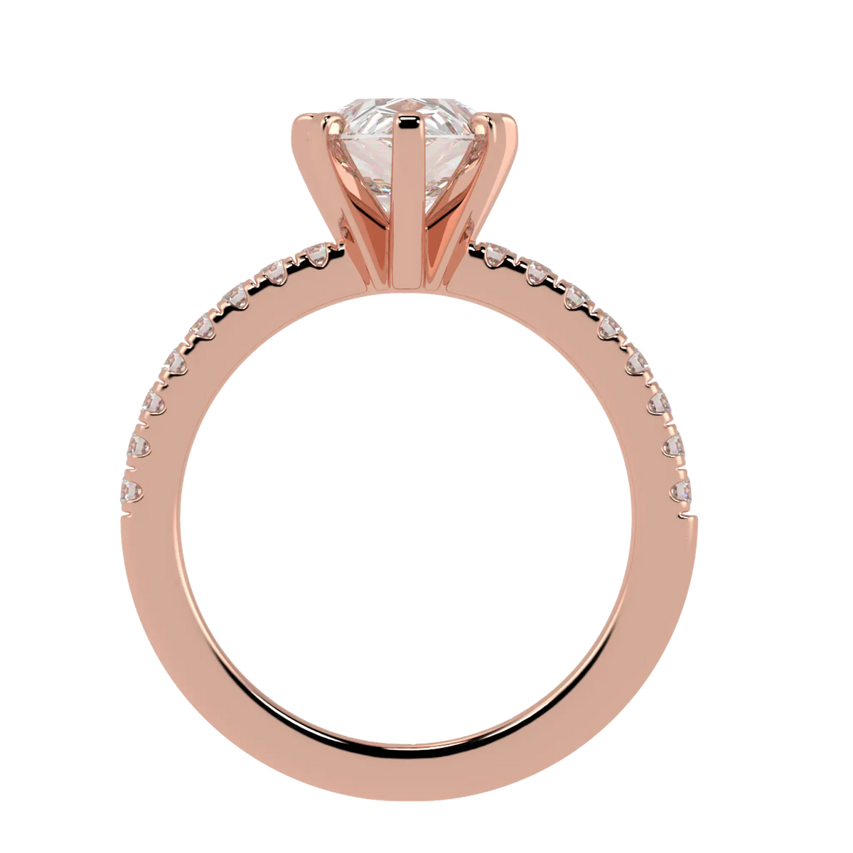 Nikki Accent – 14K Rose Gold – Pear-Cut Setting – Lab-Grown Diamonds
