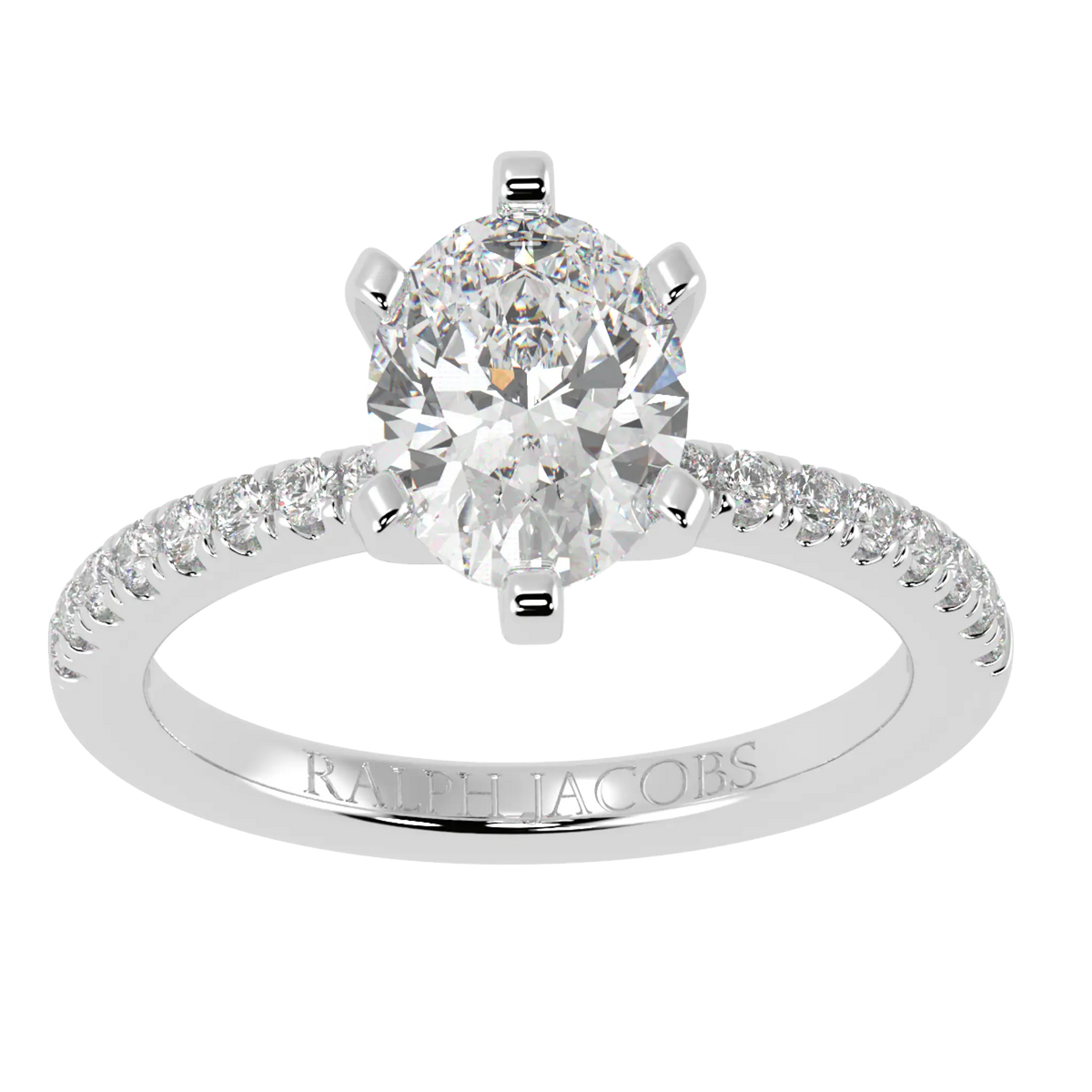 Nikki Accent – Platinum 950 – Oval-Cut Setting – Lab-Grown Diamonds